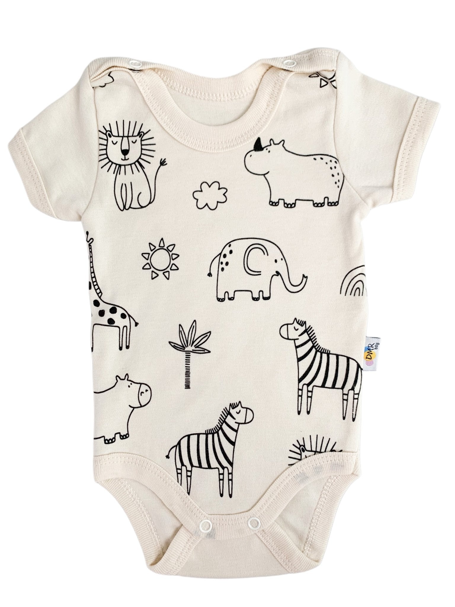 Body bebelus - ivoire cu animalute - Botez bebelusi