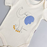 Body bebelus - ivoire cu elefantel - Botez bebelusi