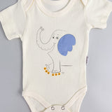 Body bebelus - ivoire cu elefantel - Botez bebelusi