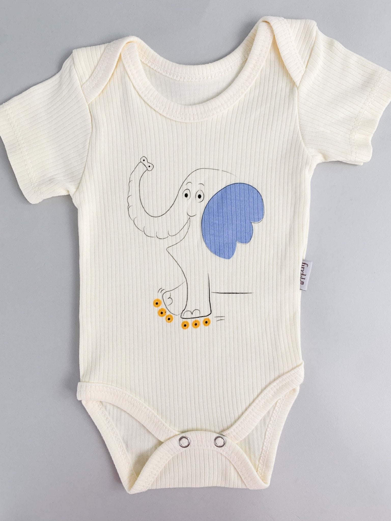 Body bebelus - ivoire cu elefantel - Botez bebelusi