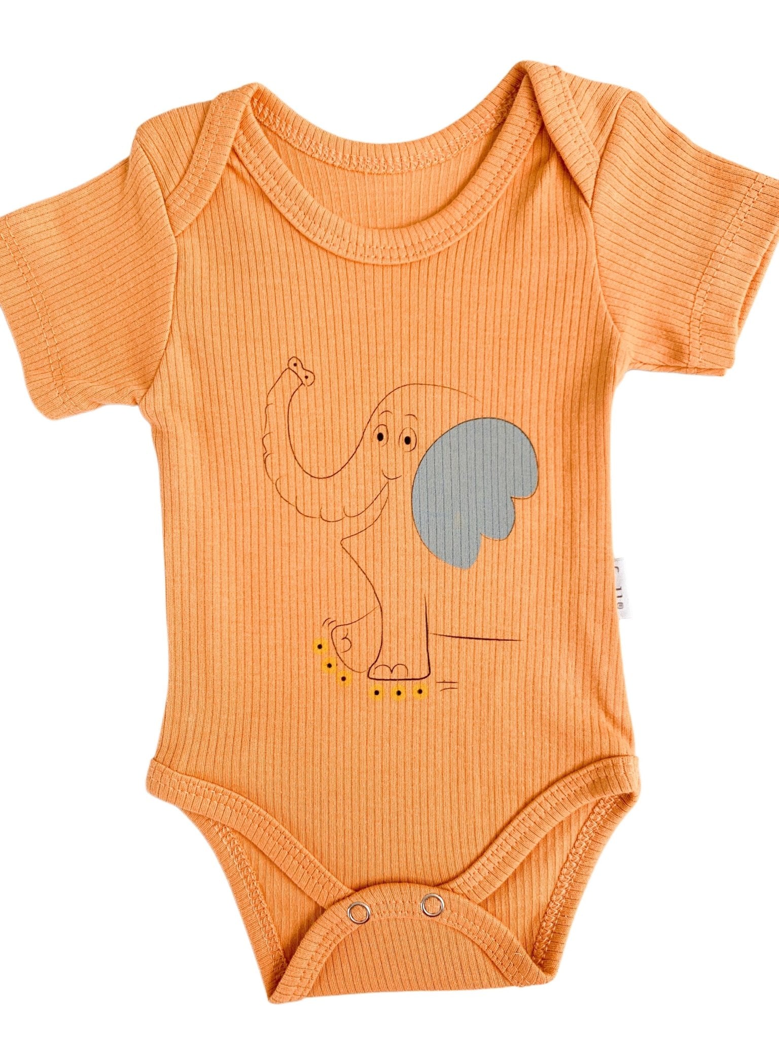 Body bebelus - portocaliu cu elefantel - Botez bebelusi