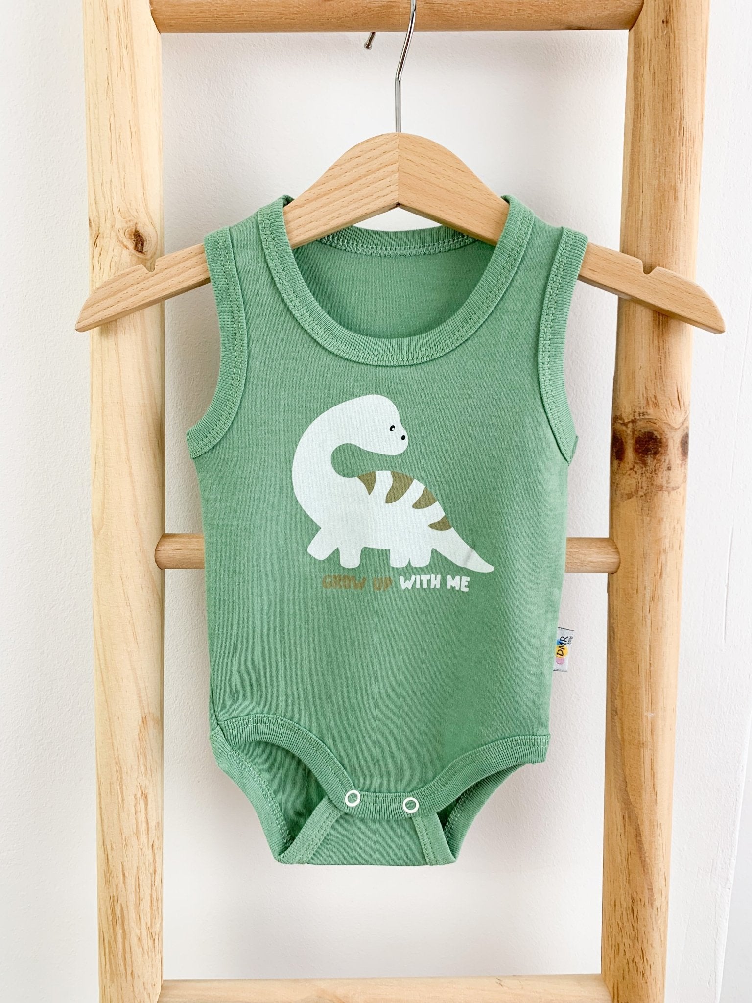 Body bebelus - verde cu dinozaur - Botez bebelusi