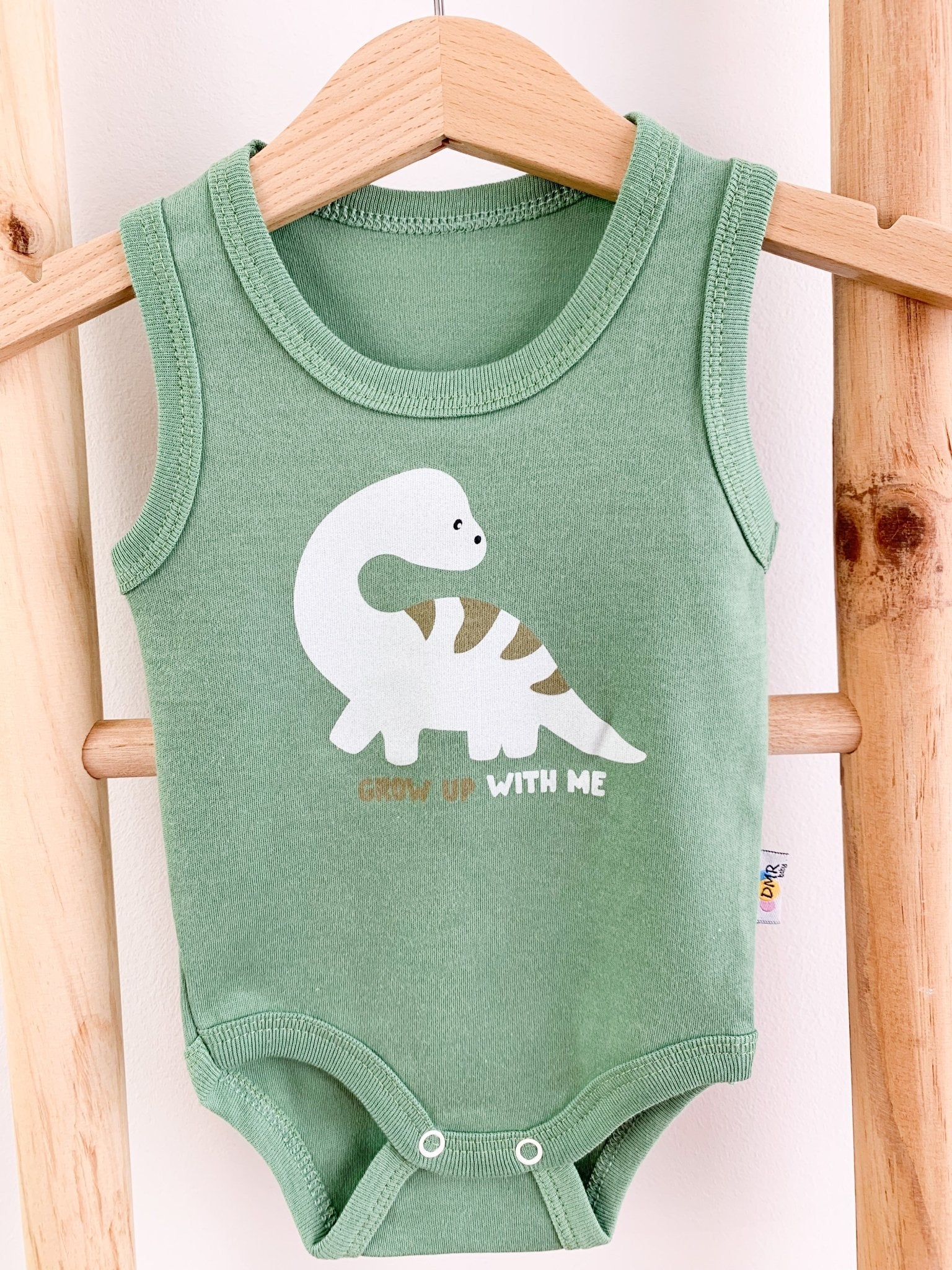 Body bebelus - verde cu dinozaur - Botez bebelusi