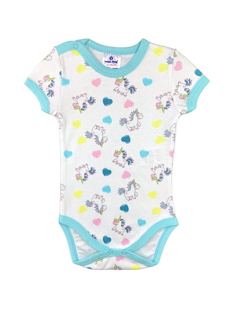 Body unicorn cu inimioare - Botez bebelusi