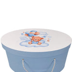 Cufar botez albastru cu ursulet - Botez bebelusi