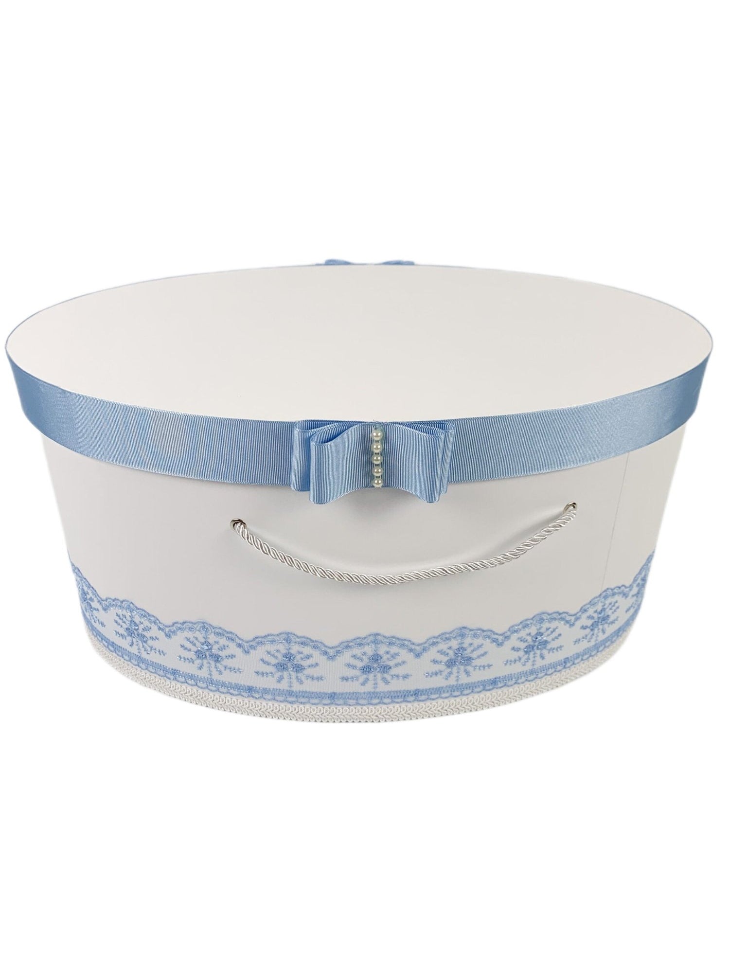 Cufar botez cu dantela bleo - Botez bebelusi