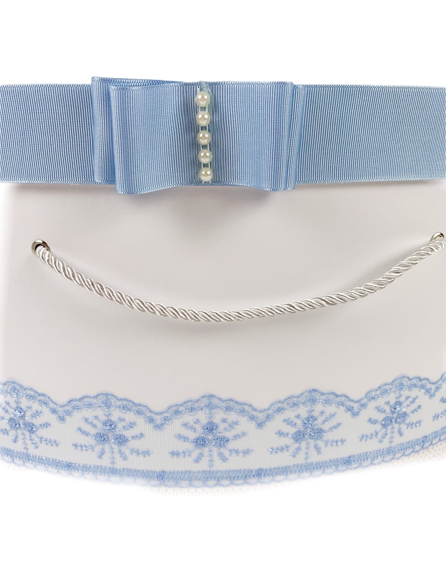 Cufar botez cu dantela bleo - Botez bebelusi