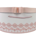 Cufar botez cu dantela roz - Botez bebelusi