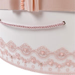 Cufar botez cu dantela roz - Botez bebelusi