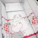 Lenjerie patut bebe girafa rosie - Botez bebelusi