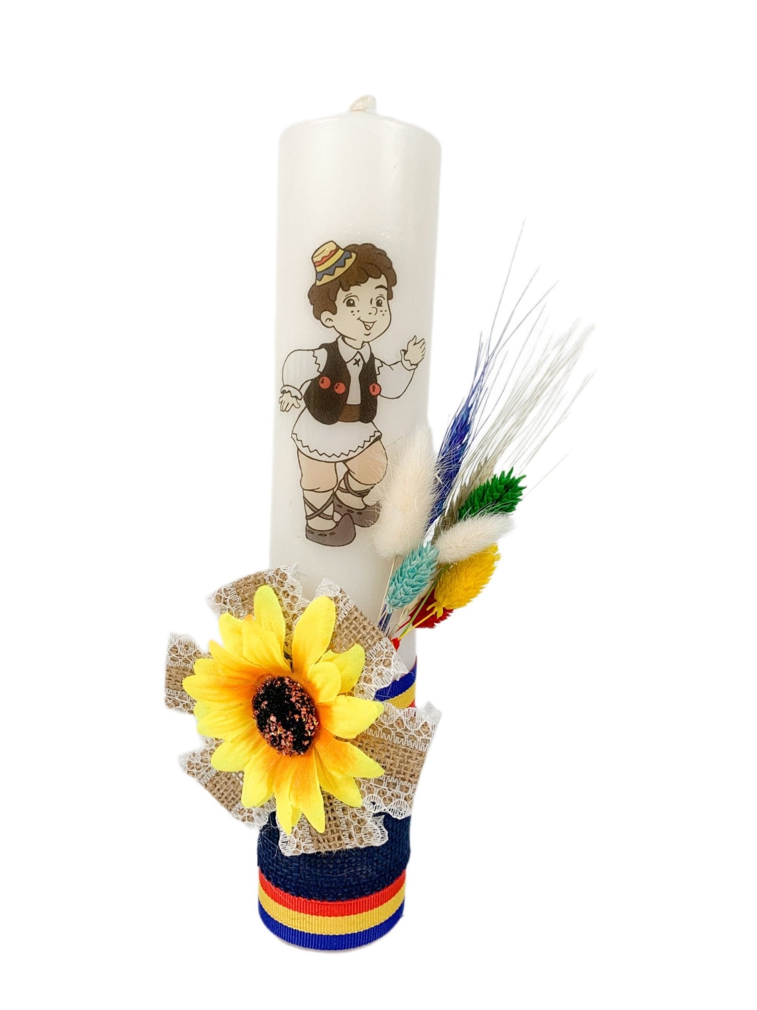 Lumanare baiat traditionala - Botez bebelusi