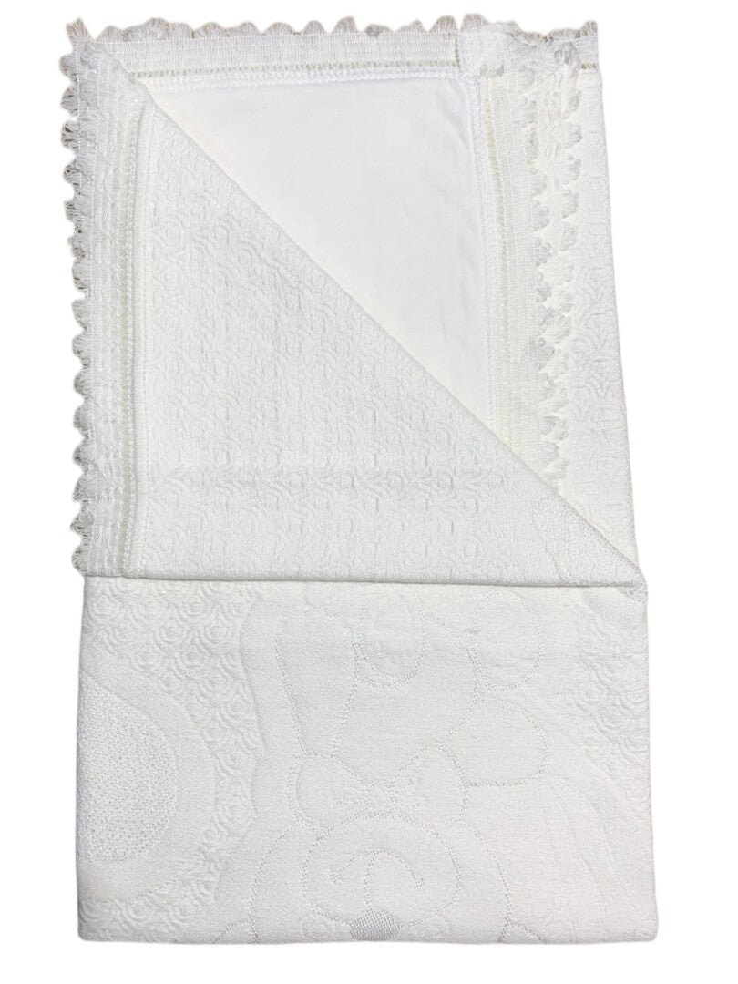 Patura alba bumbac - Botez bebelusi
