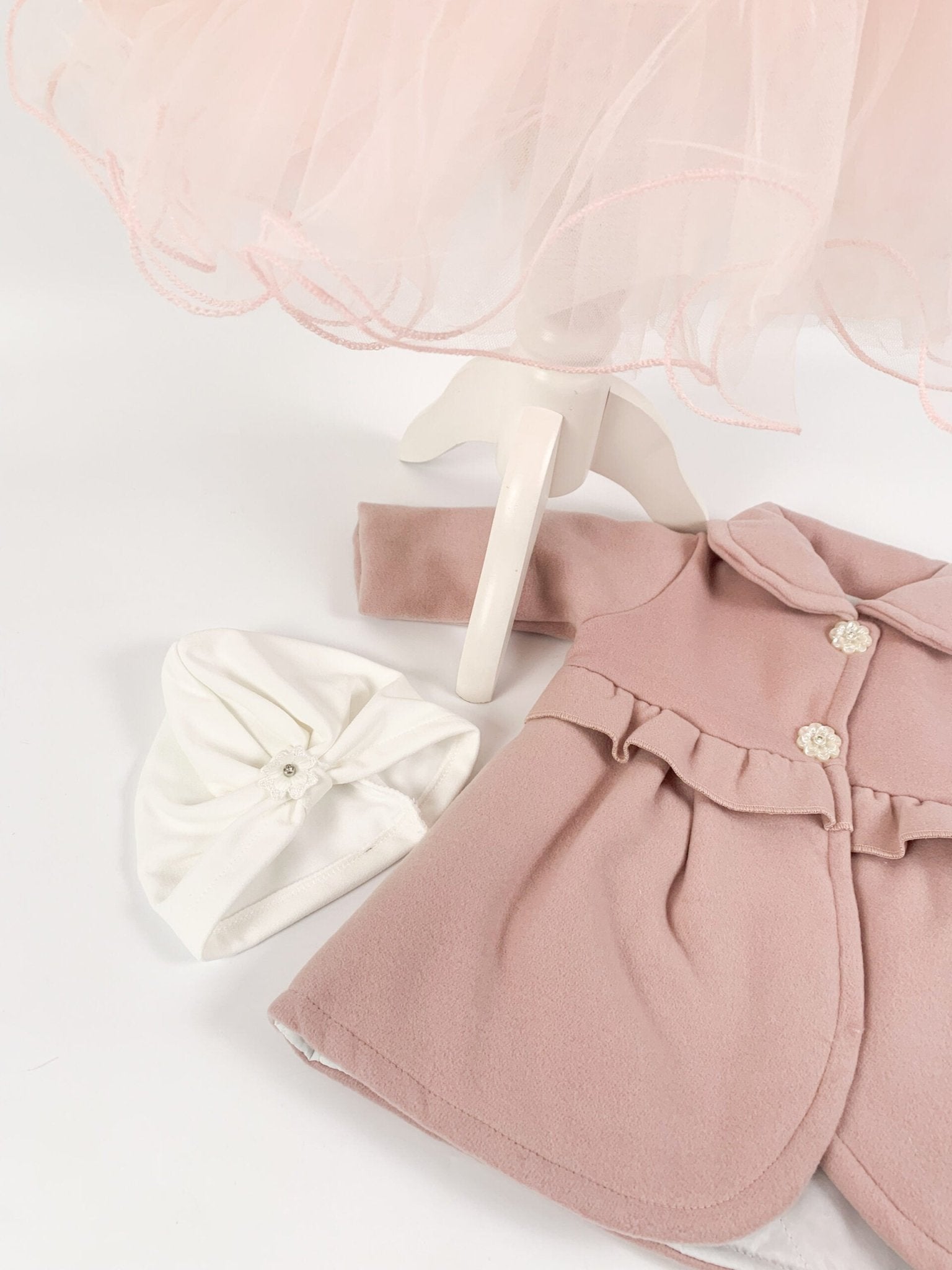 Rochie botez cu trena din dantela Rodica - Botez bebelusi