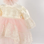 Rochie botez cu trena din dantela Rodica - Botez bebelusi