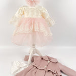 Rochie botez cu trena din dantela Rodica - Botez bebelusi