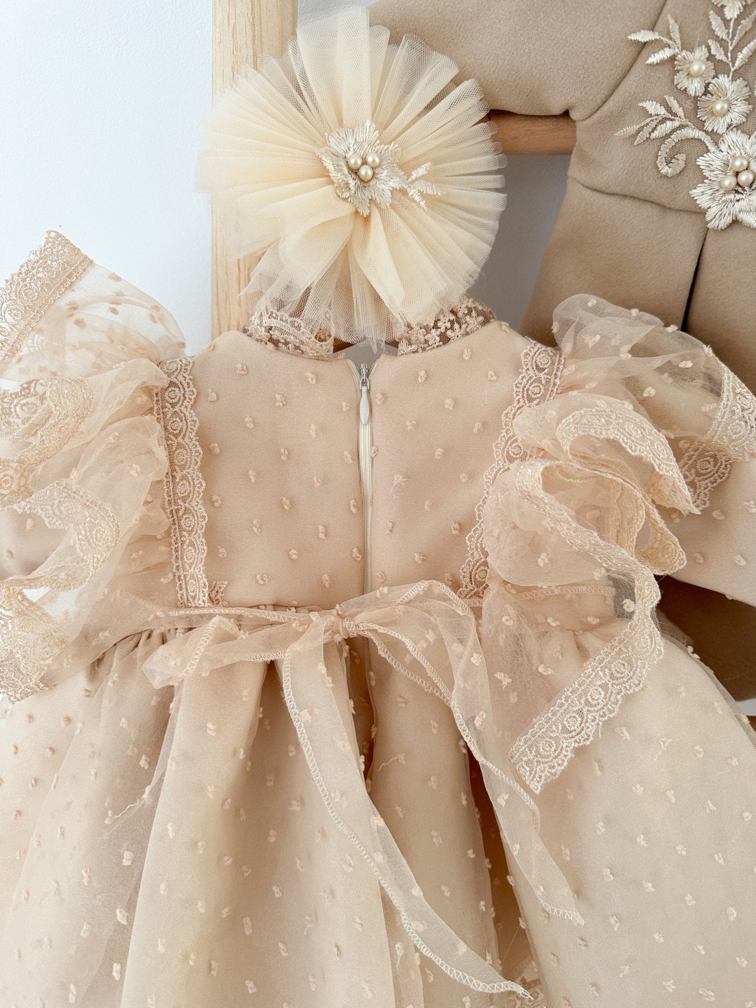 Rochie botez fetita maro Margot - Botez bebelusi