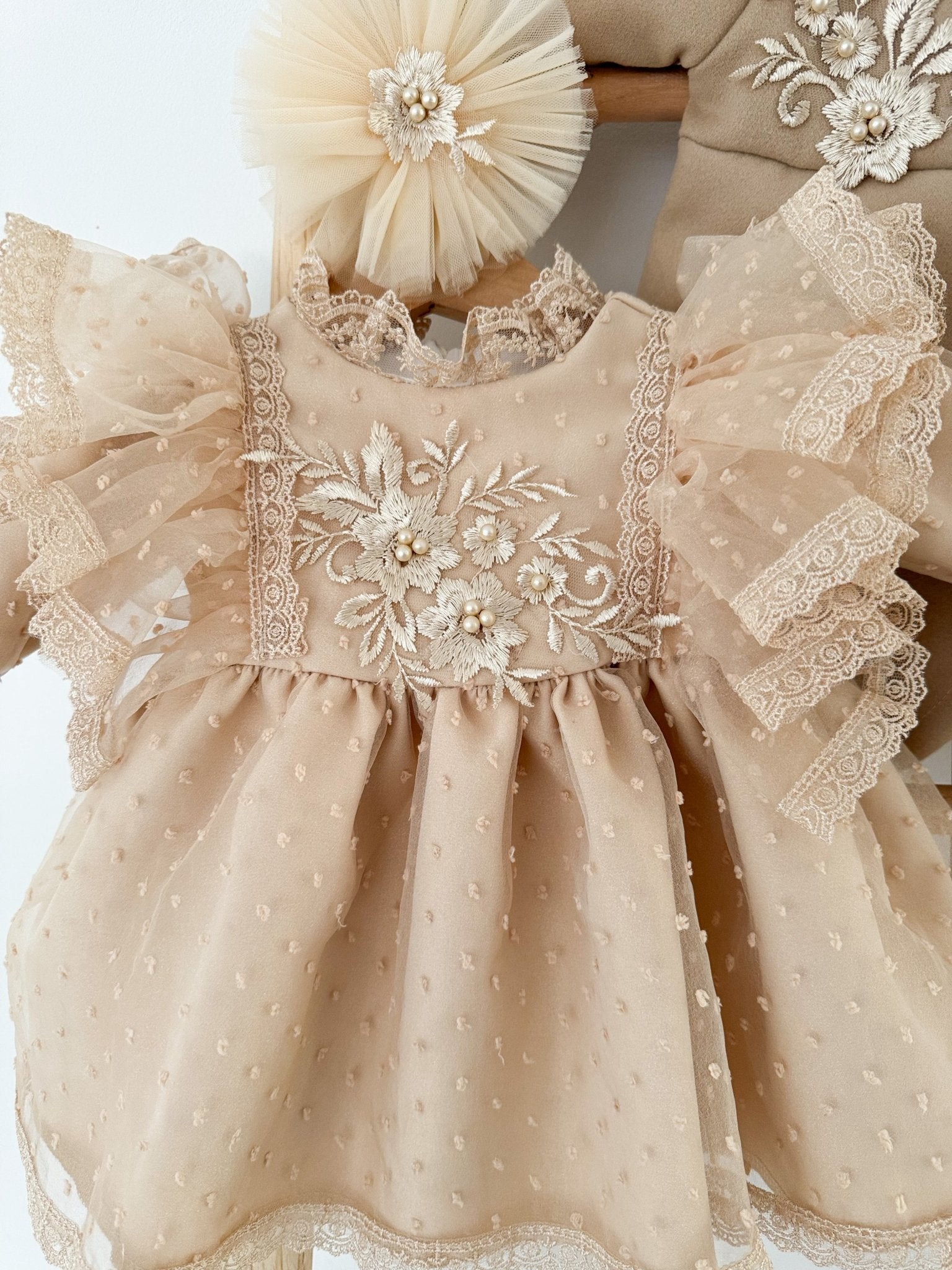 Rochie botez fetita maro Margot - Botez bebelusi