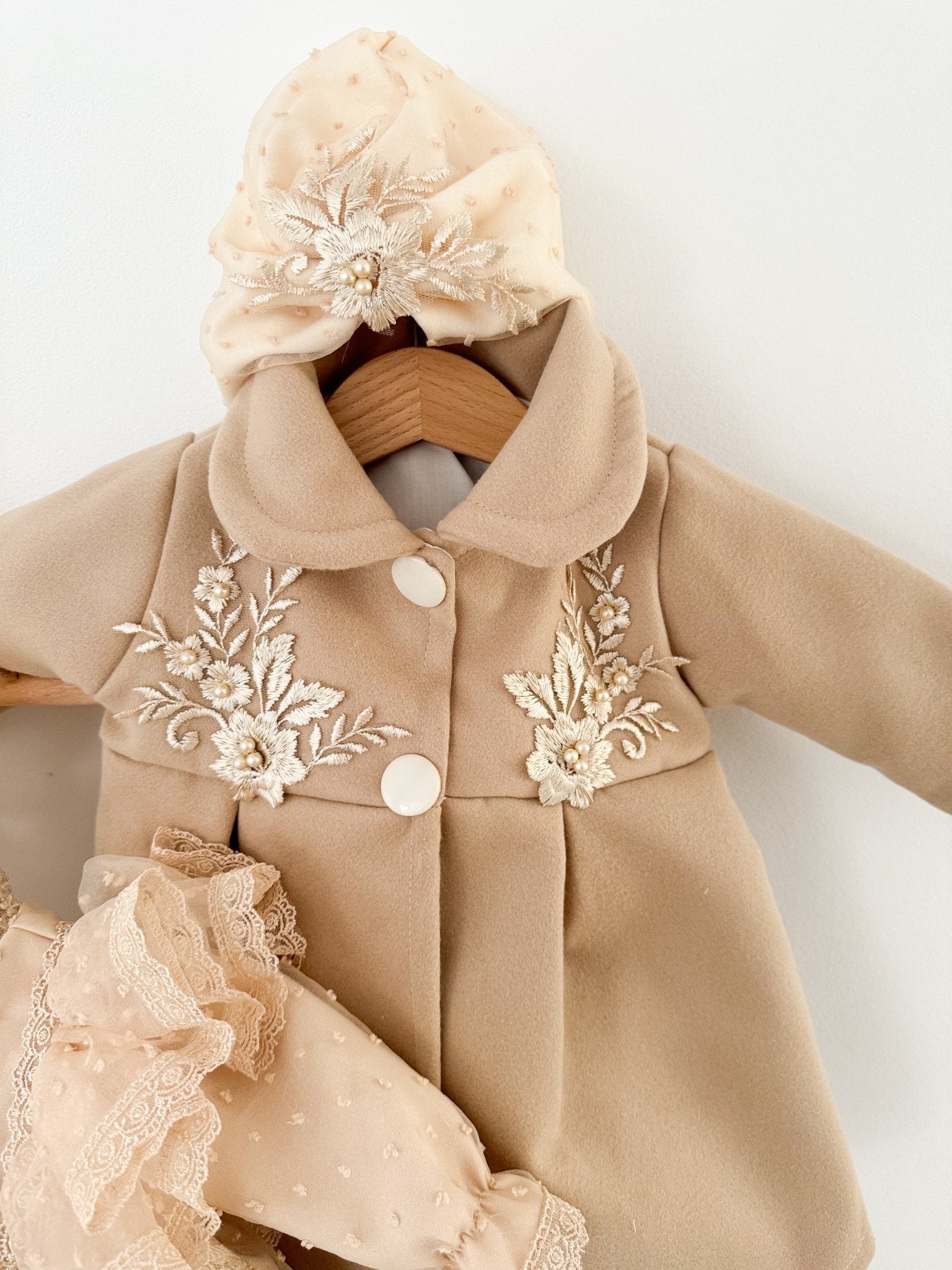 Rochie botez fetita maro Margot - Botez bebelusi