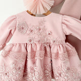 Rochie botez fetita roz Meghan - Botez bebelusi