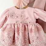 Rochie botez fetita roz Meghan - Botez bebelusi