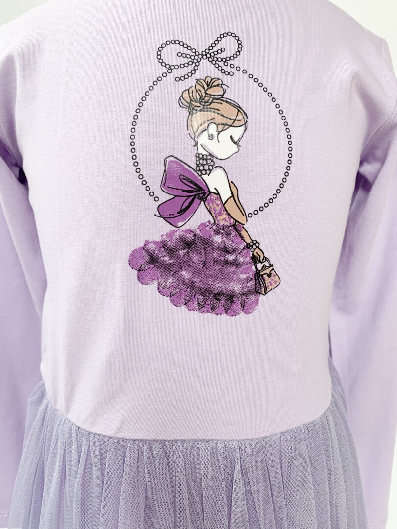 Rochie fetita mov cu printesa - Botez bebelusi