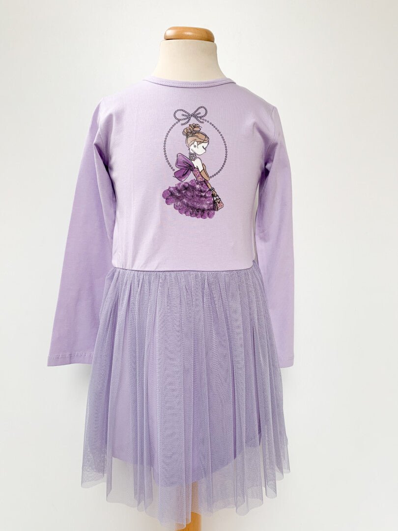Rochie fetita mov cu printesa - Botez bebelusi