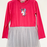 Rochie fetita roz cu unicorn - Botez bebelusi