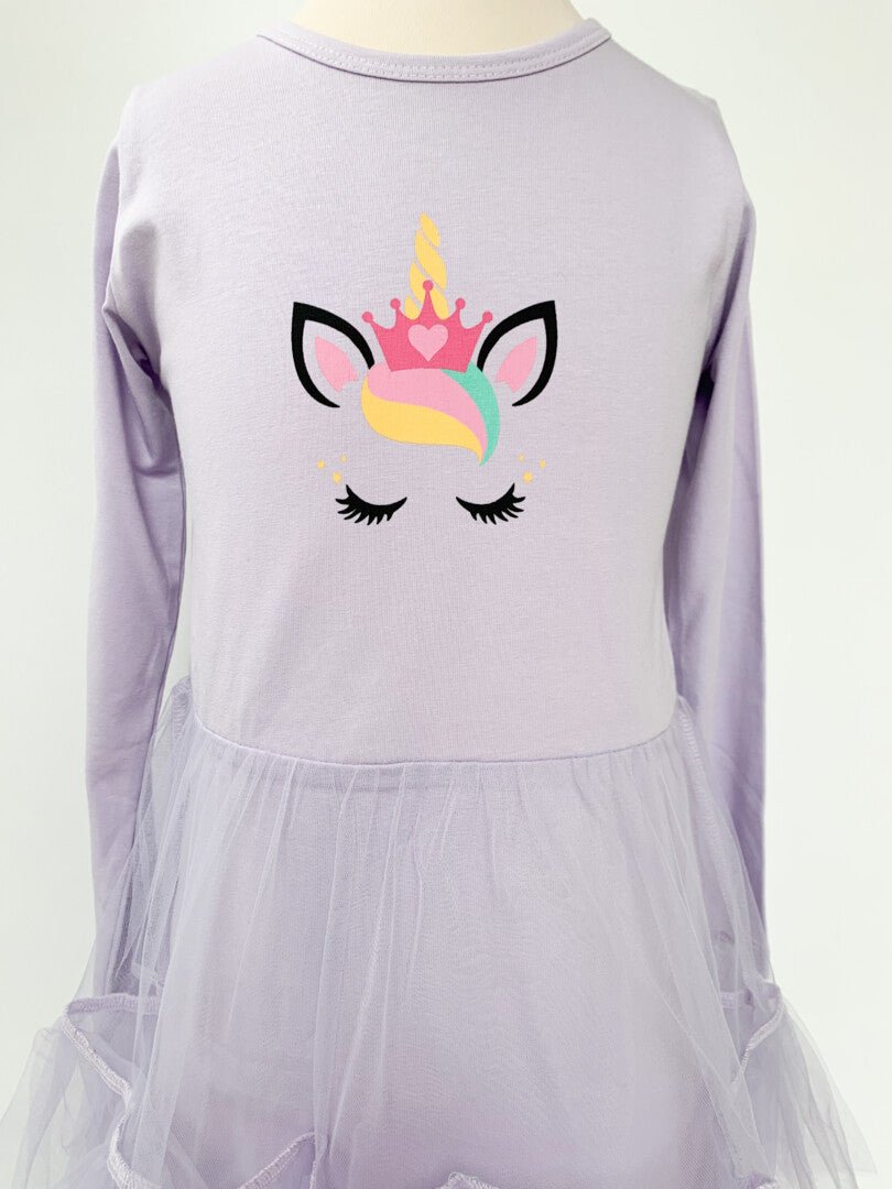 Rochie lila unicorn printesa - Botez bebelusi