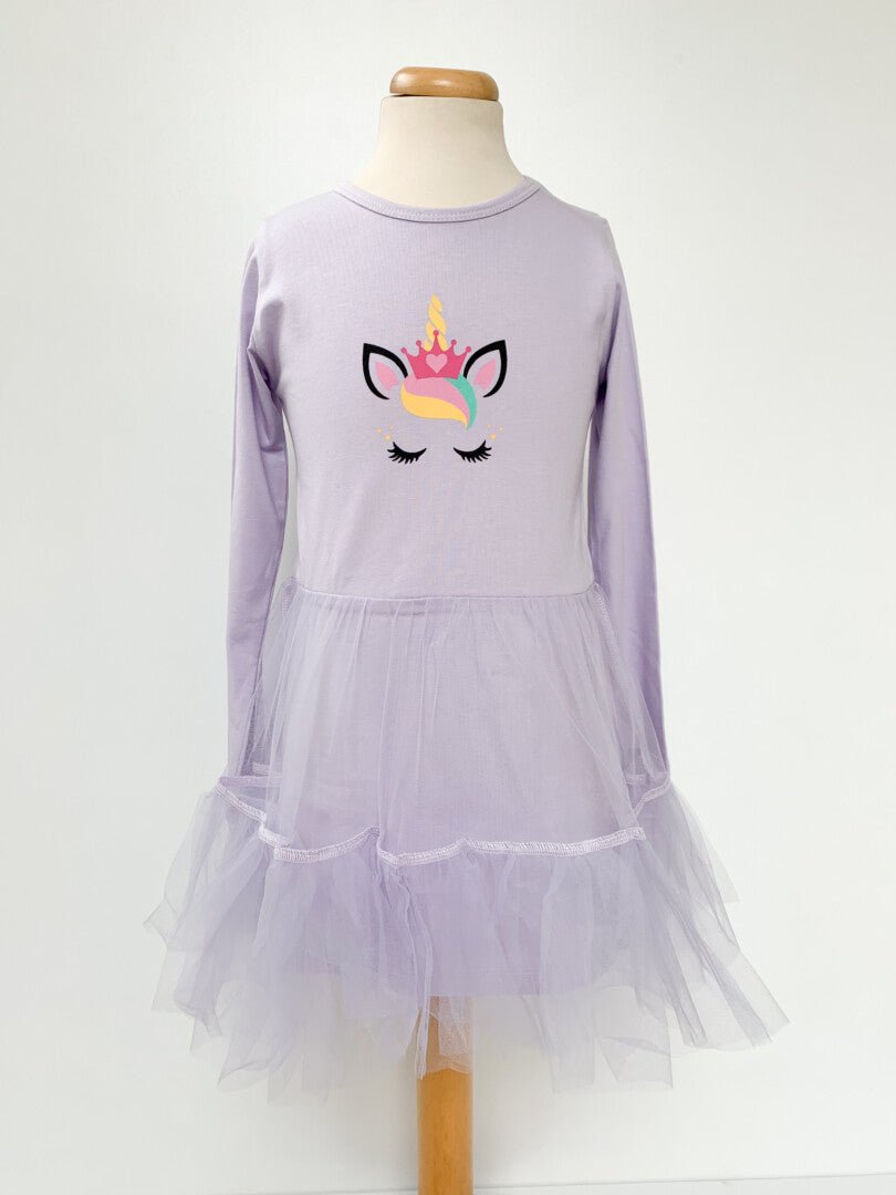 Rochie lila unicorn printesa - Botez bebelusi