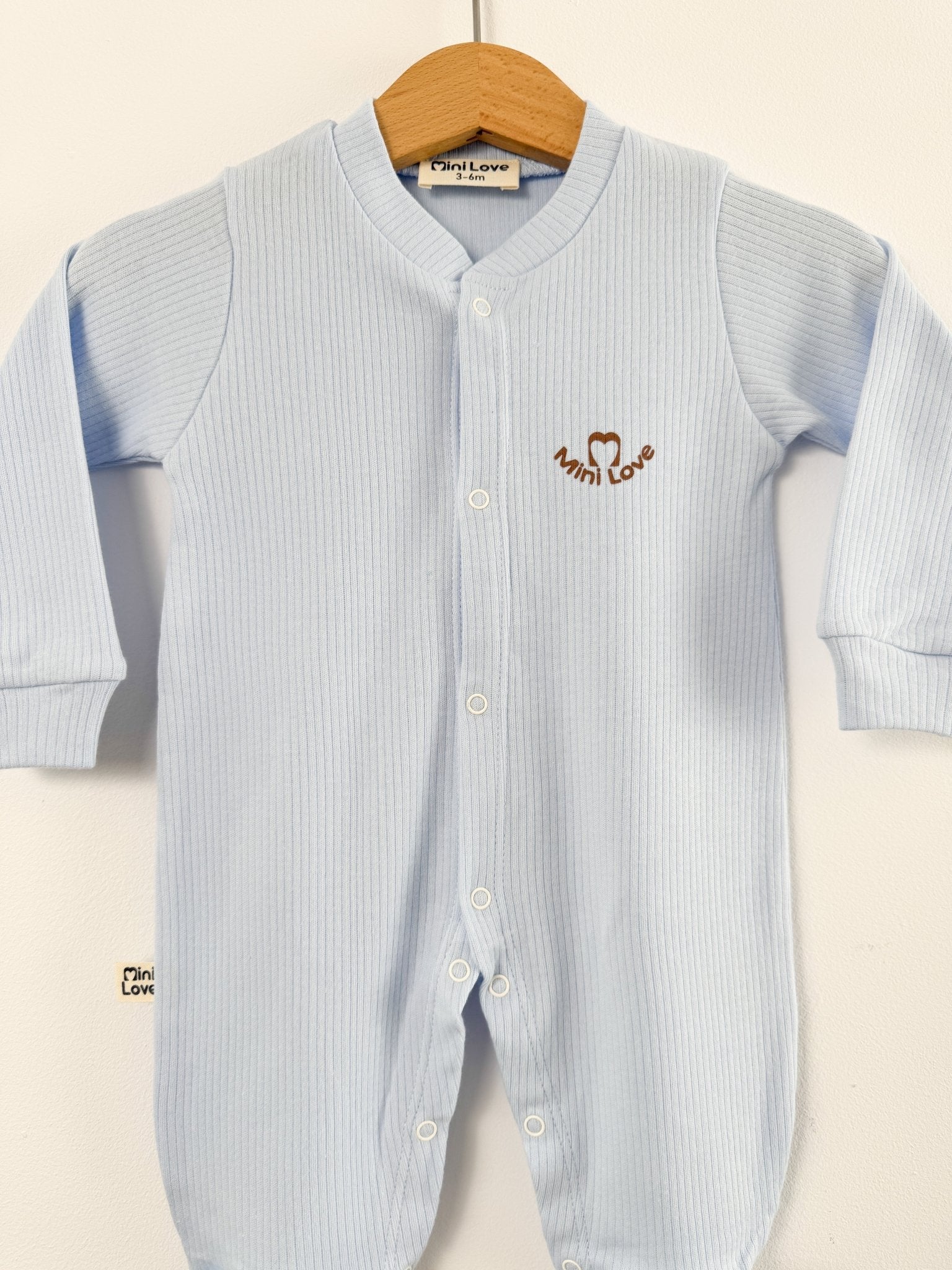 Salopeta baiat bleu logo mini love - Botez bebelusi
