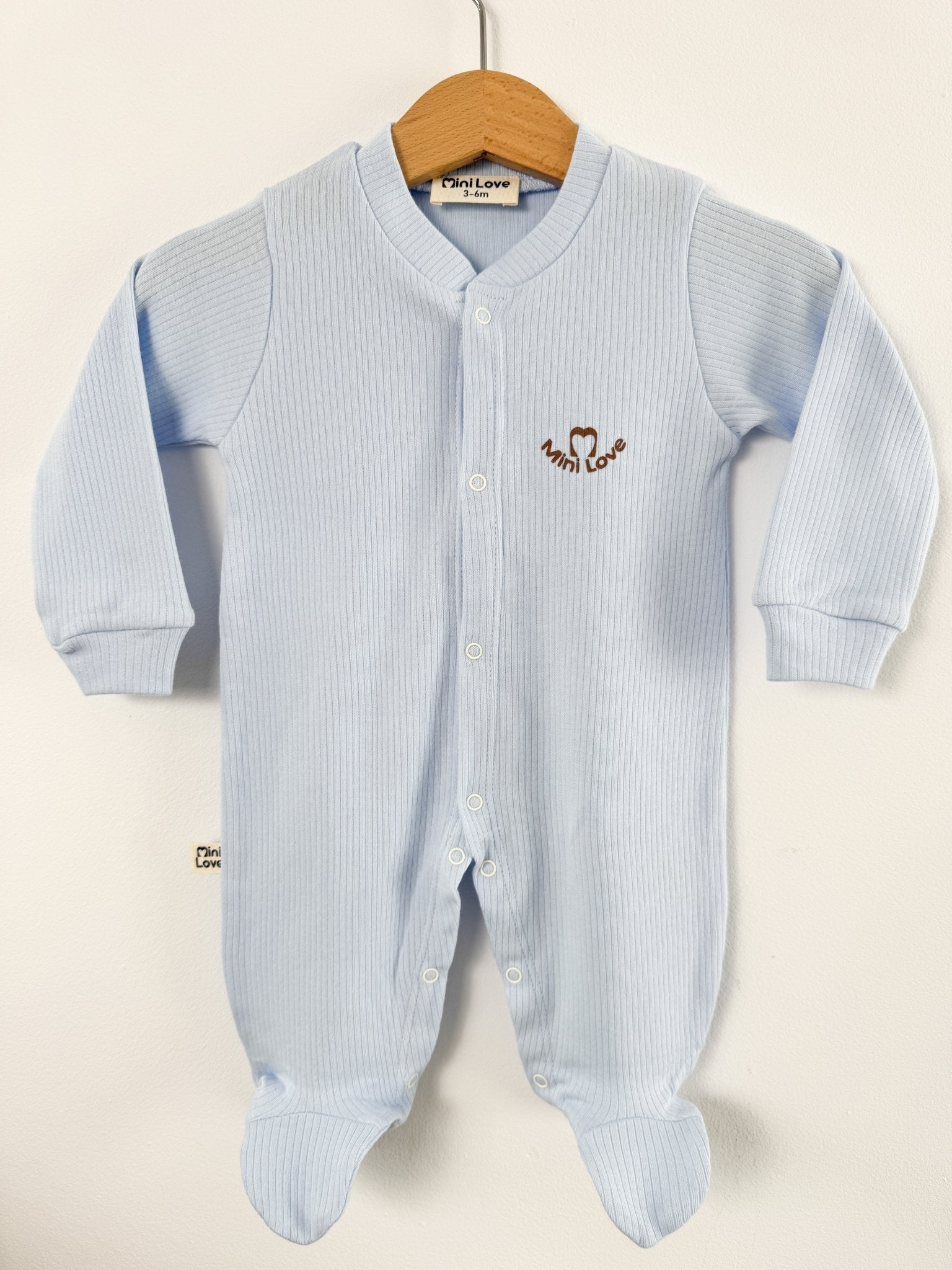 Salopeta baiat bleu logo mini love - Botez bebelusi
