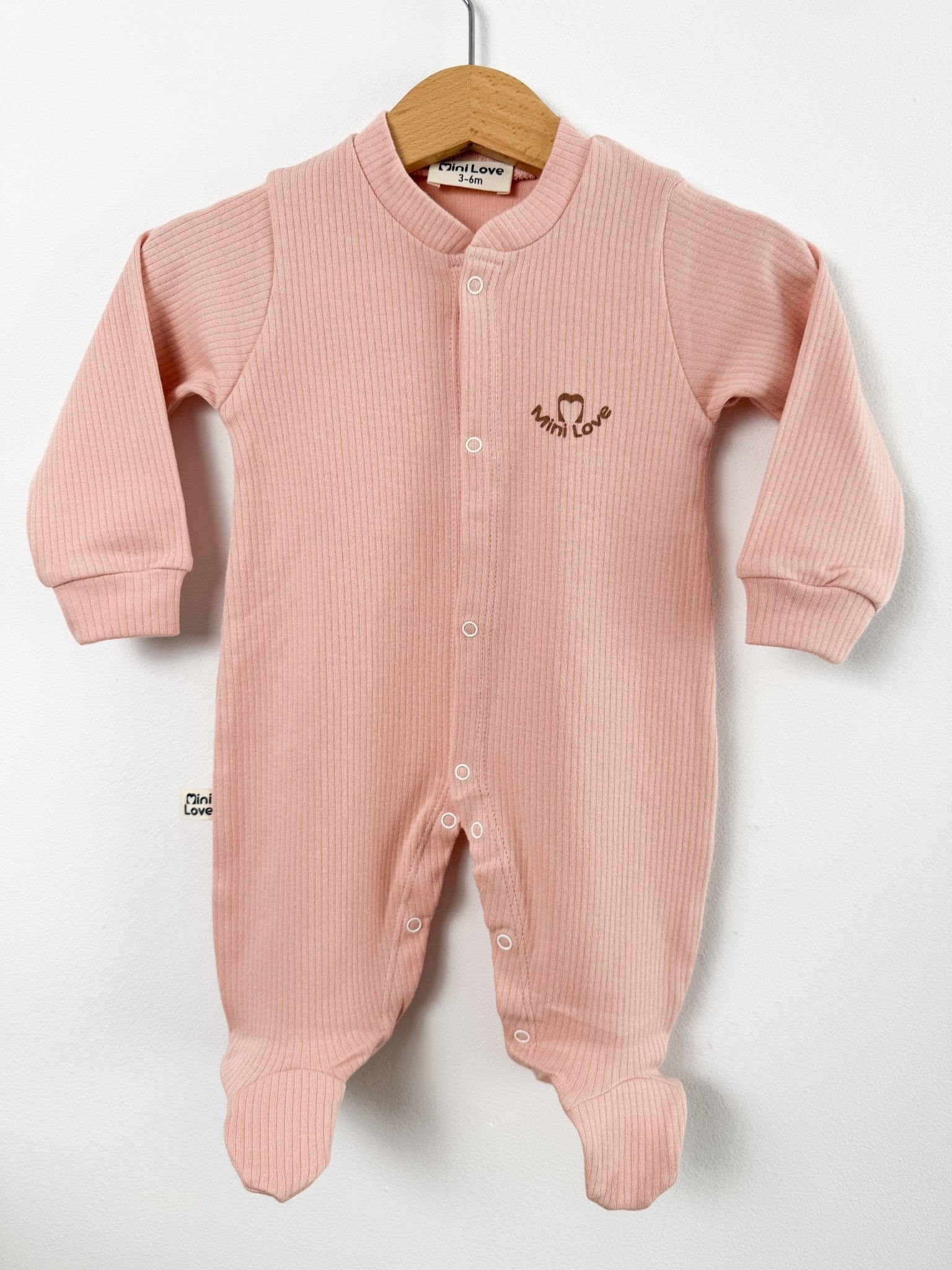 Salopeta fetita roz pudra logo mini love - Botez bebelusi