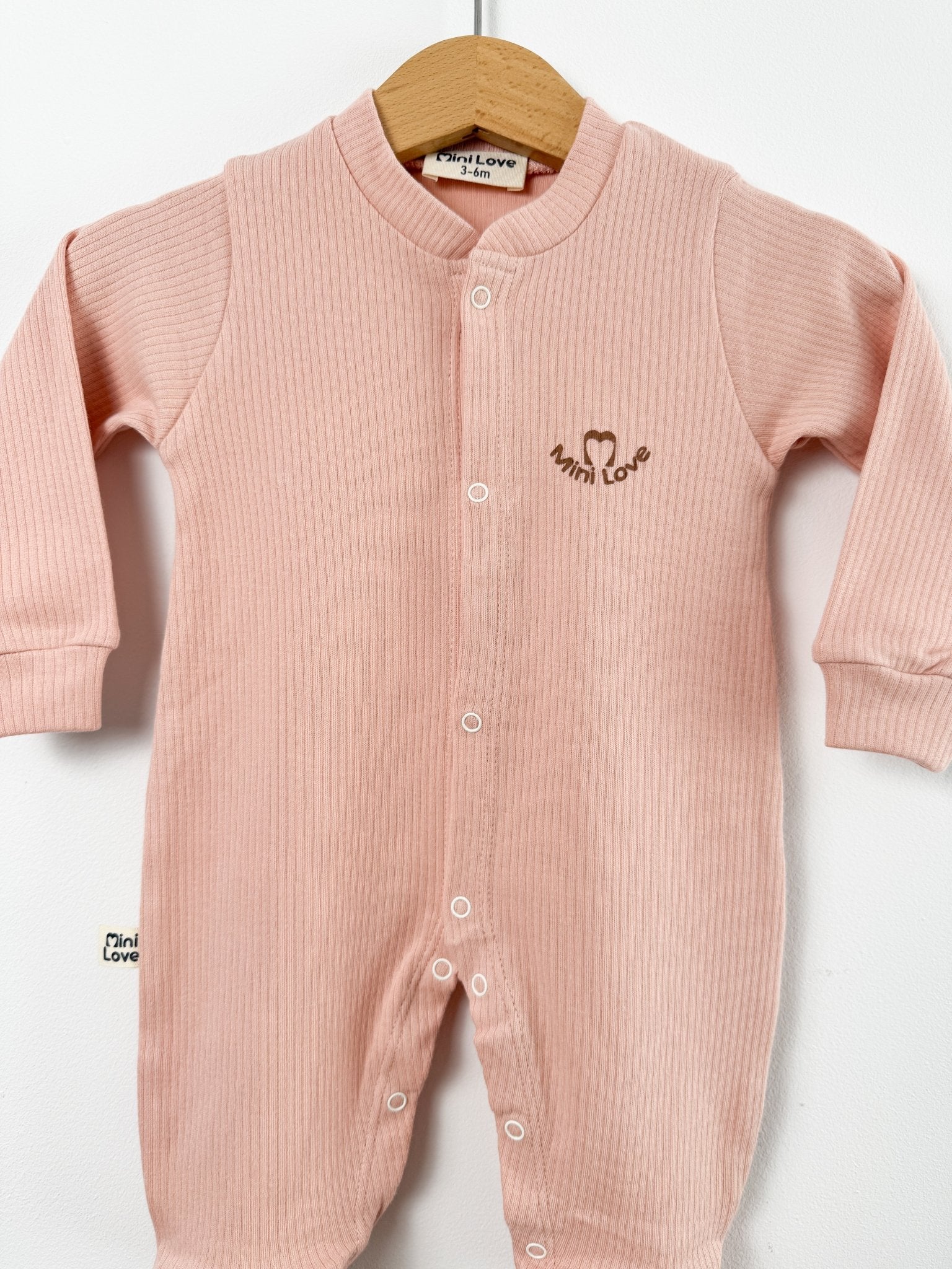 Salopeta fetita roz pudra logo mini love - Botez bebelusi