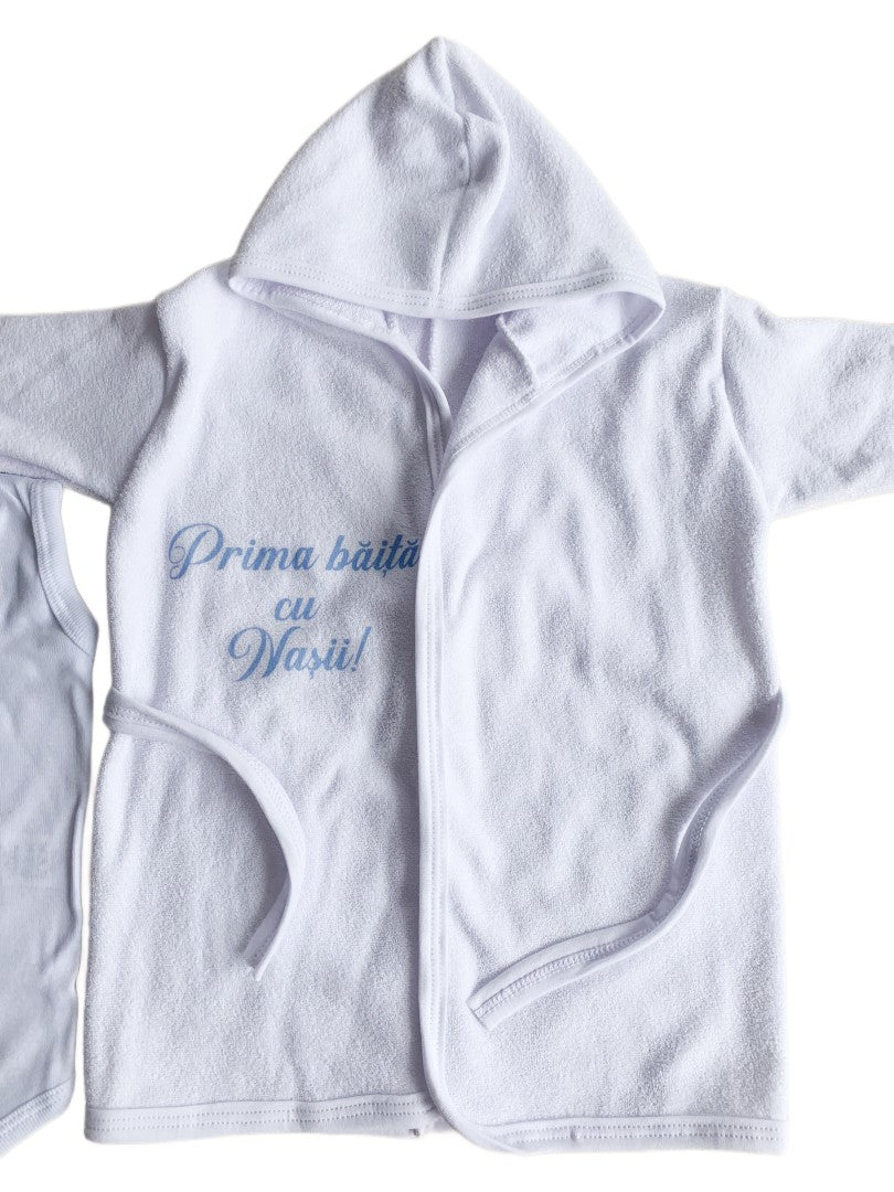 Set baie baiat personalizat cu ursulet - Botez bebelusi