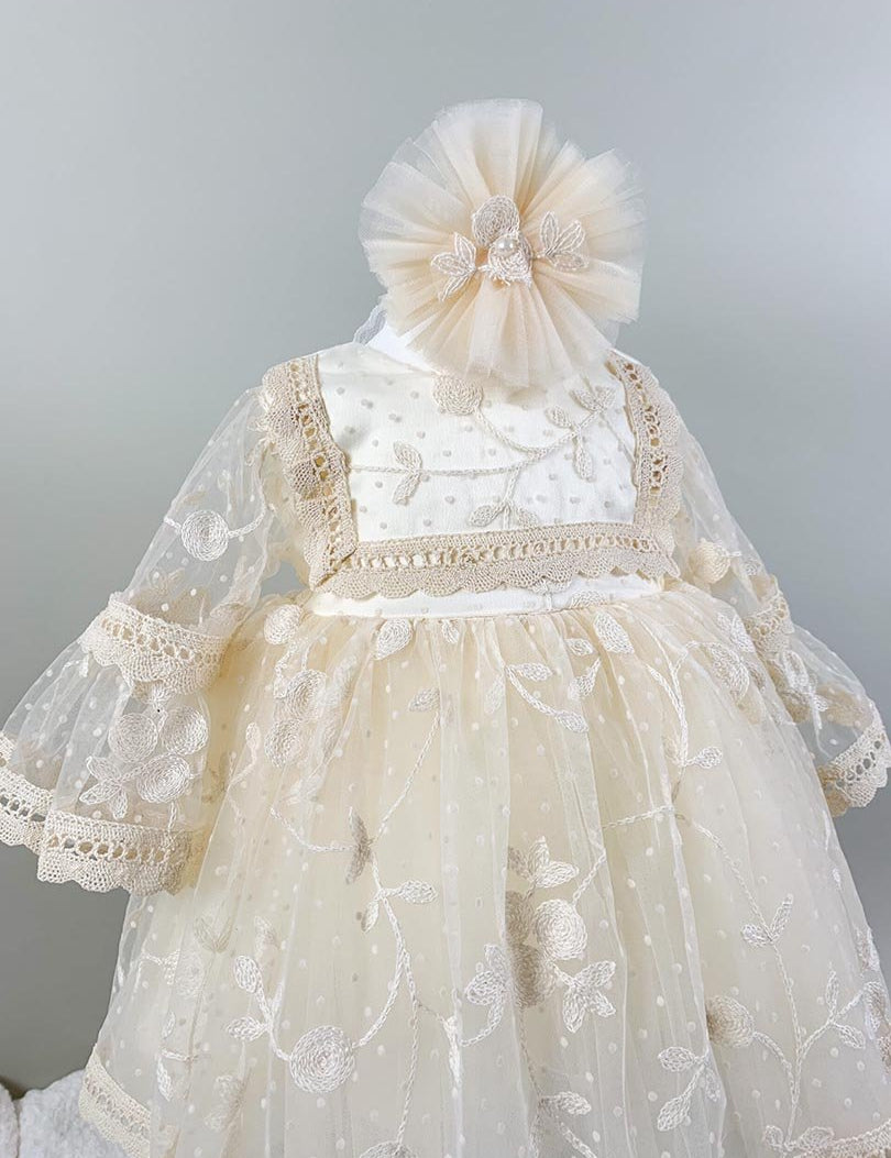 Set botez fetita cu dantela Lara - Botez bebelusi