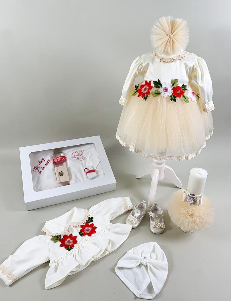 Set complet botez cu flori - Botez bebelusi