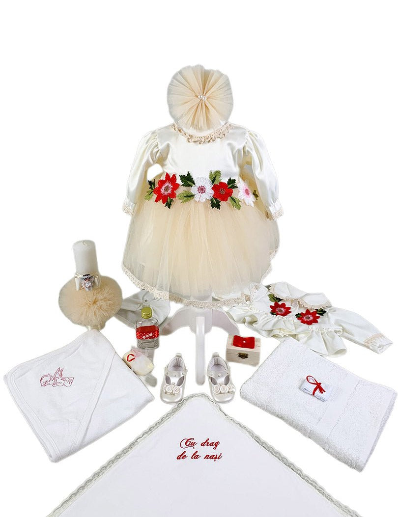 Set complet botez cu flori - Botez bebelusi
