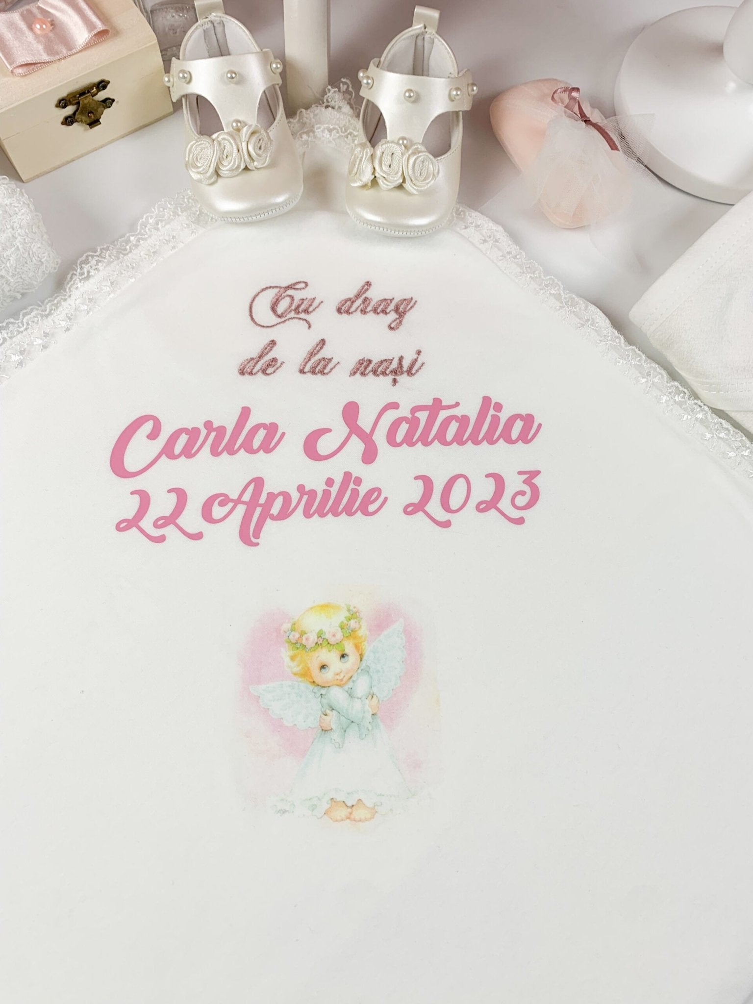 Set complet botez fetita 3 fluturi - Botez bebelusi