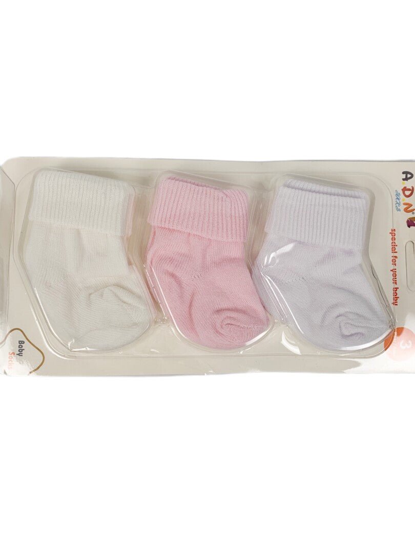 Set sosete 3 culori pentru fetite - Botez bebelusi