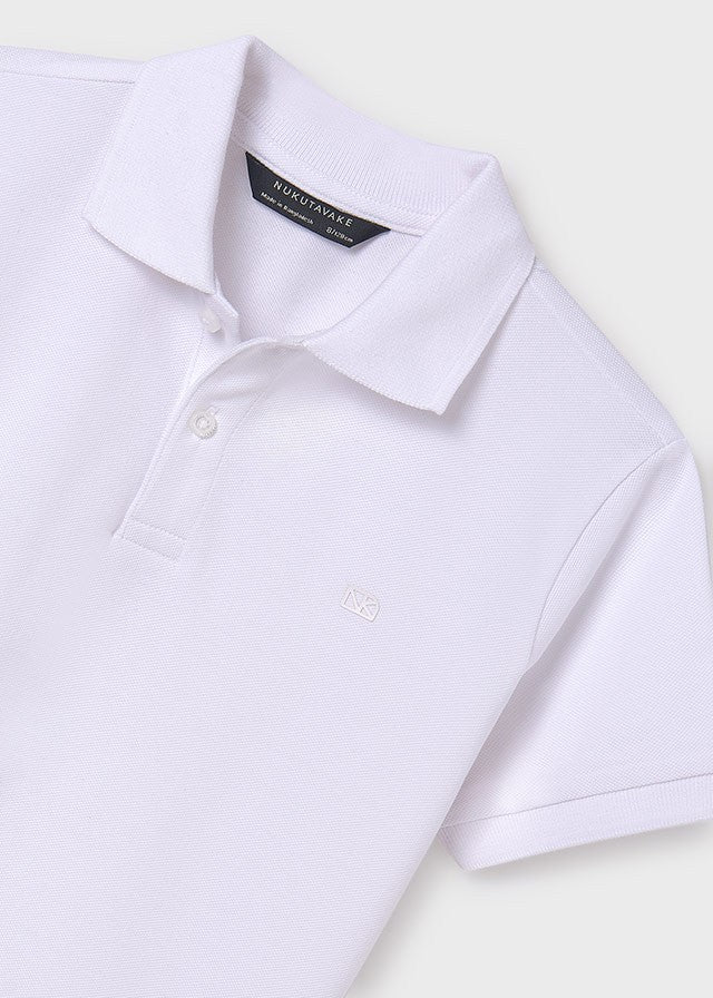 Tricou baiat Polo alb - Botez bebelusi