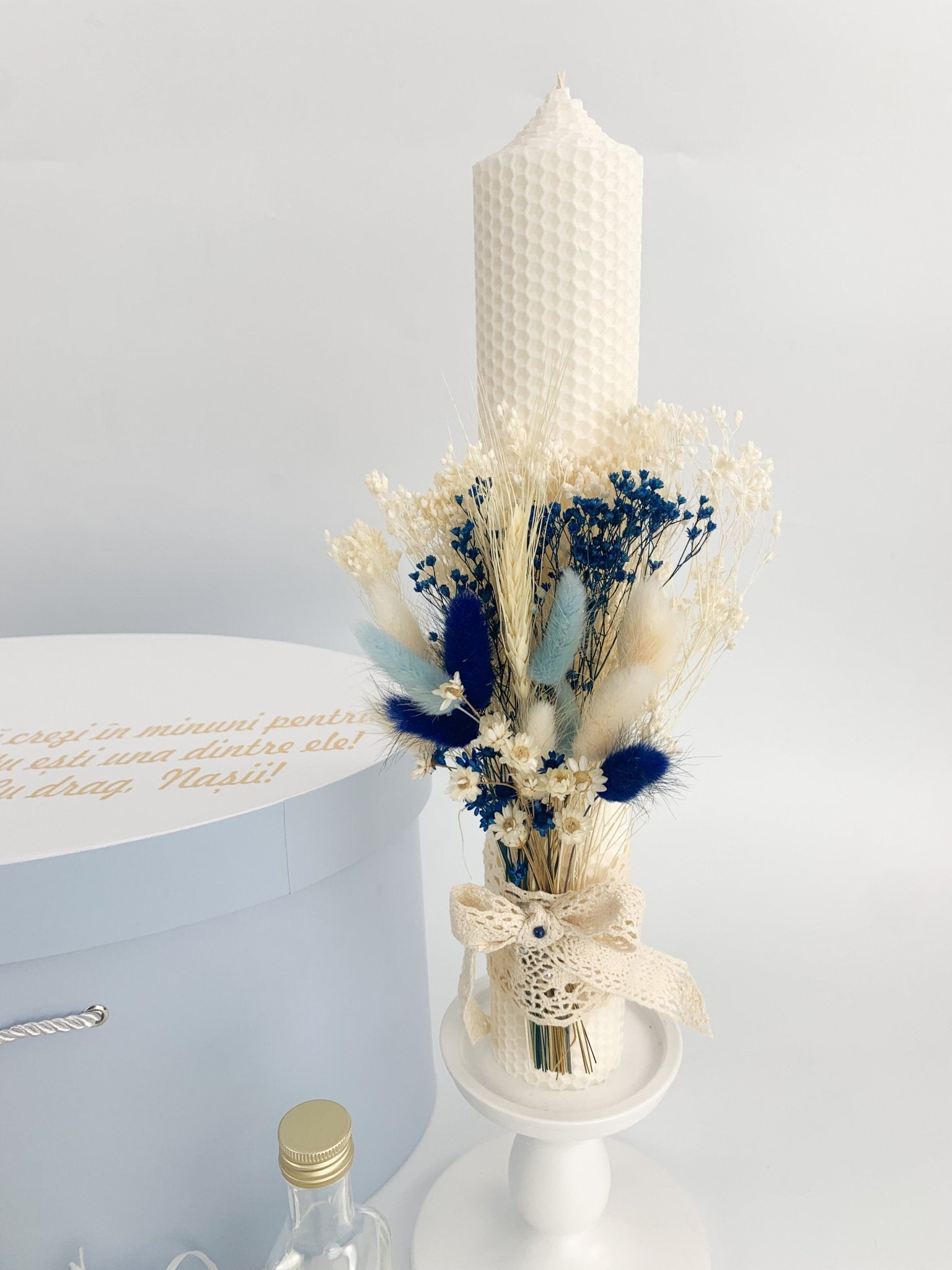 Trusou botez complet albastru cu ursulet cu baloane - Botez bebelusi