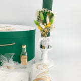 Trusou botez complet verde cu ursulet cu baloane - Botez bebelusi