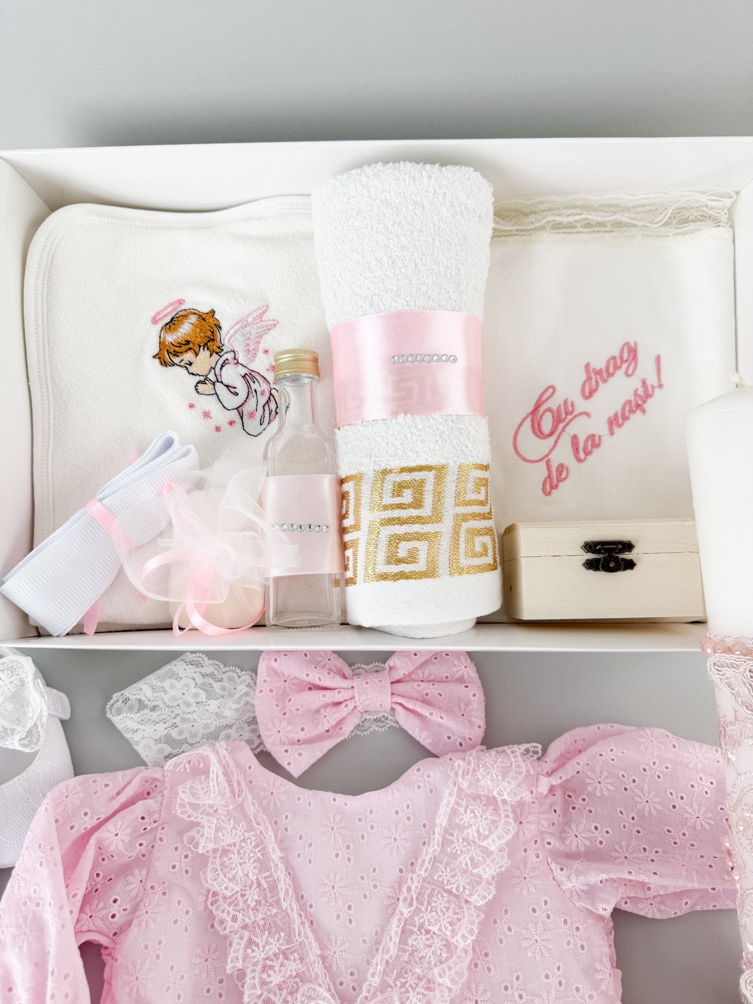 Set botez fetiță personalizat manual și elegant
