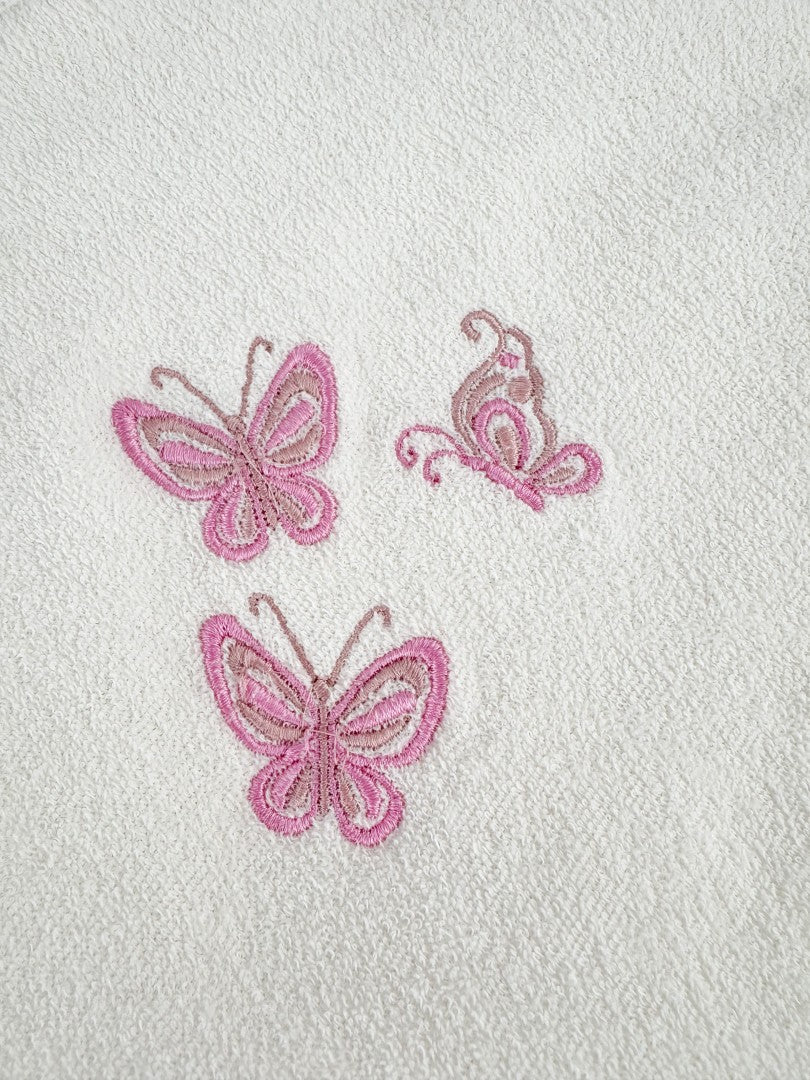 Trusou complet fetita roz cu fluturasi - Botez bebelusi