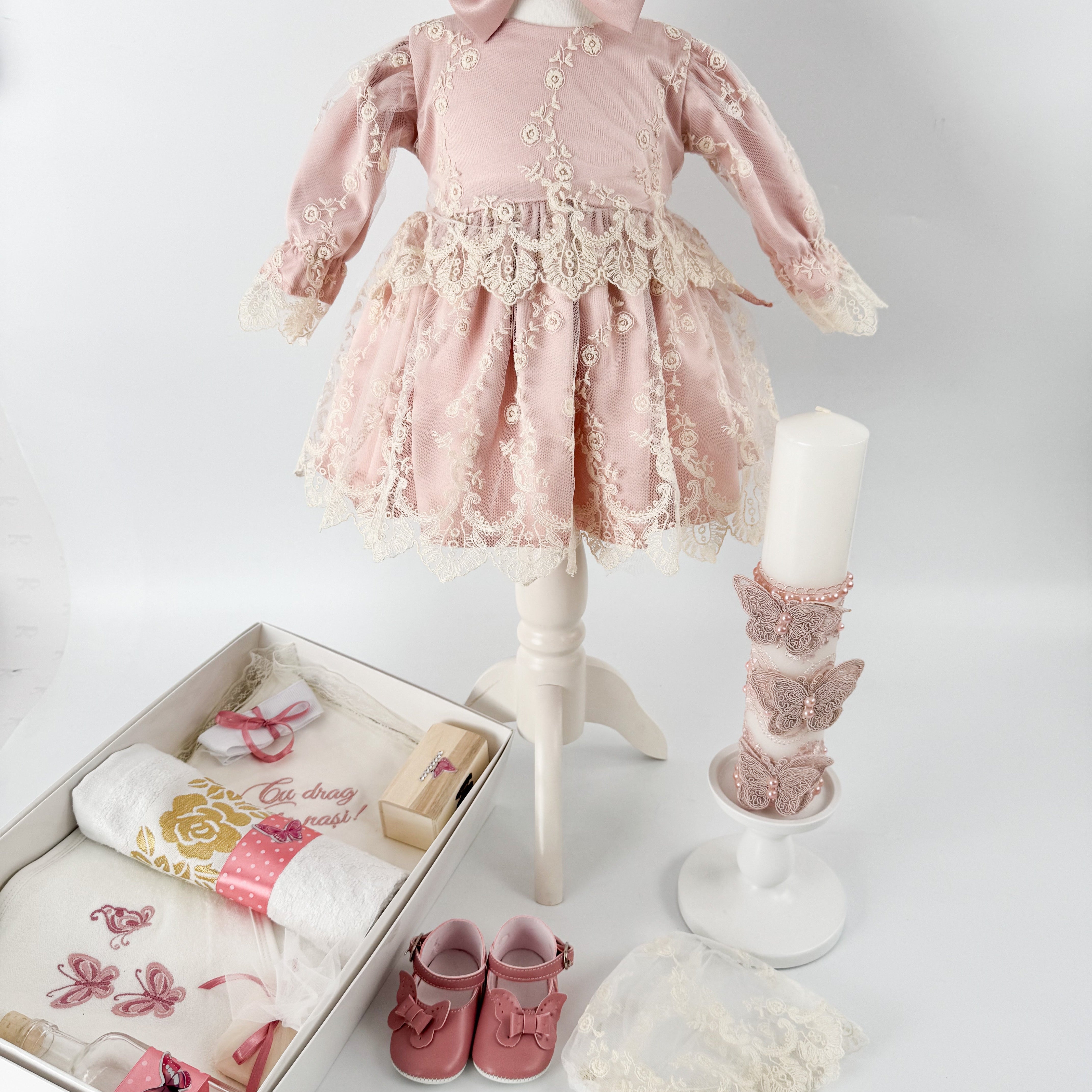 🌸 Set complet de vară pentru botez fetiță – eleganță și rafinament într-o singură alegere