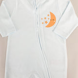 Salopeta baiat albastra cu stelute si luna - 2 piese