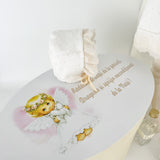 Trusou botez complet cu rochita eleganta si lumanare personalizata manual - Florica