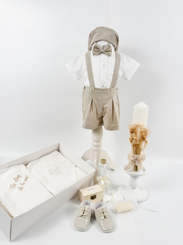 Trusou botez complet cu hainute si lumanare personalizata hand made - Clau