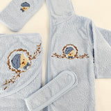 Set pufos baie baiat - albastru cu ursulet