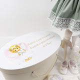 Trusou botez complet cu rochita eleganta si lumanare personalizata manual - Carmenuta